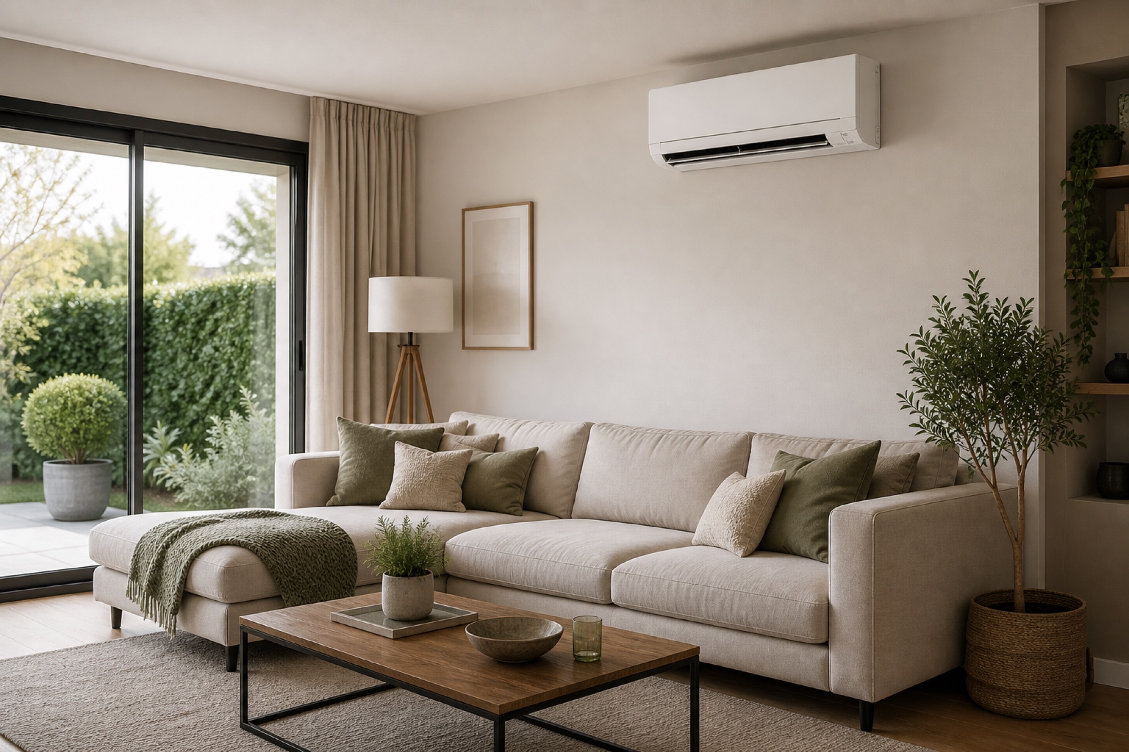 Climatisation réversible dans un salon
